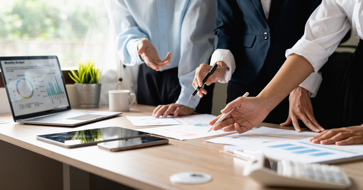 businessman approving a document